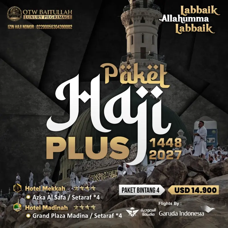 Paket Haji Khusus Plus VIP Kuota Resmi Bintang 4